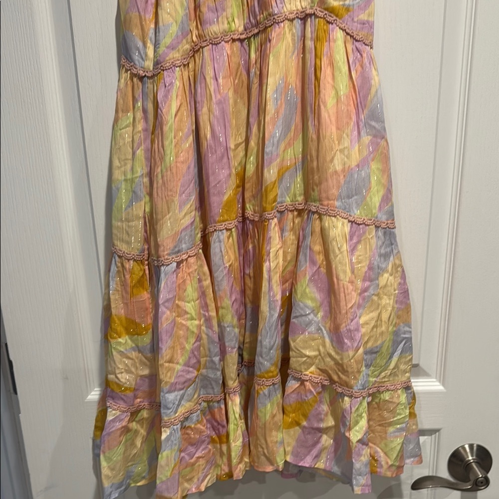 PQ Swim Pink and Yellow Tiered Ruffled Sundress - Picture 7 of 8